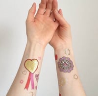 Image 1 of Love Temporary Tattoos with gold & silver foil