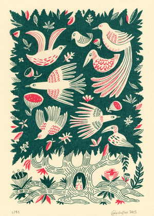 Image of Tree Bird screen print