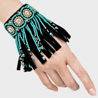Image 1 of Boho Bead Accent Fringe Bracelet