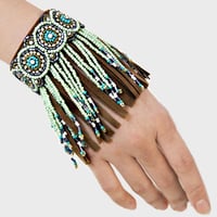 Image 3 of Boho Bead Accent Fringe Bracelet