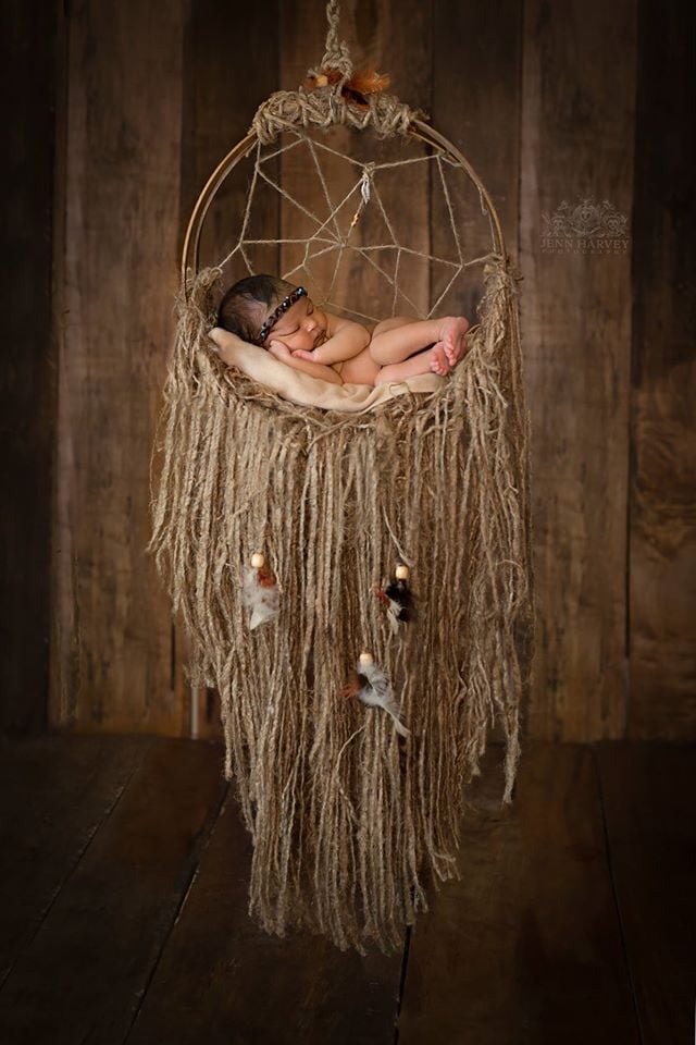 Woodsy Wonders, Rustic, Dream Catcher Hammock Newborn Baby Prop