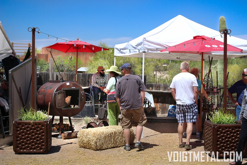 Image of "Nothings ever on" Voigt Metal T.V.-Outdoor wood burning fireplace