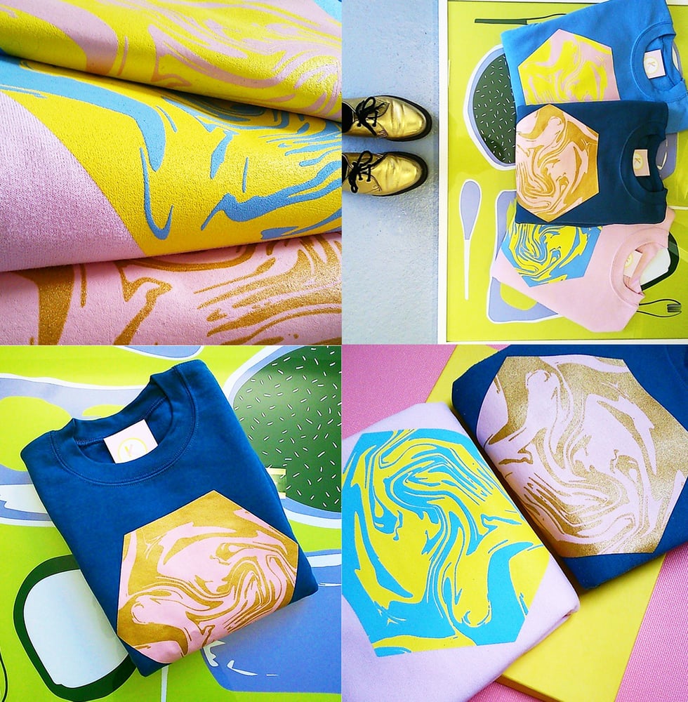 Image of Screen Printed Marble Sweatshirt. Unisex.