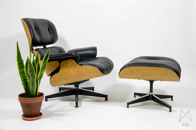 Image of Eames Lounge Chair Ottoman OAK limited edition special custom Herman Miller