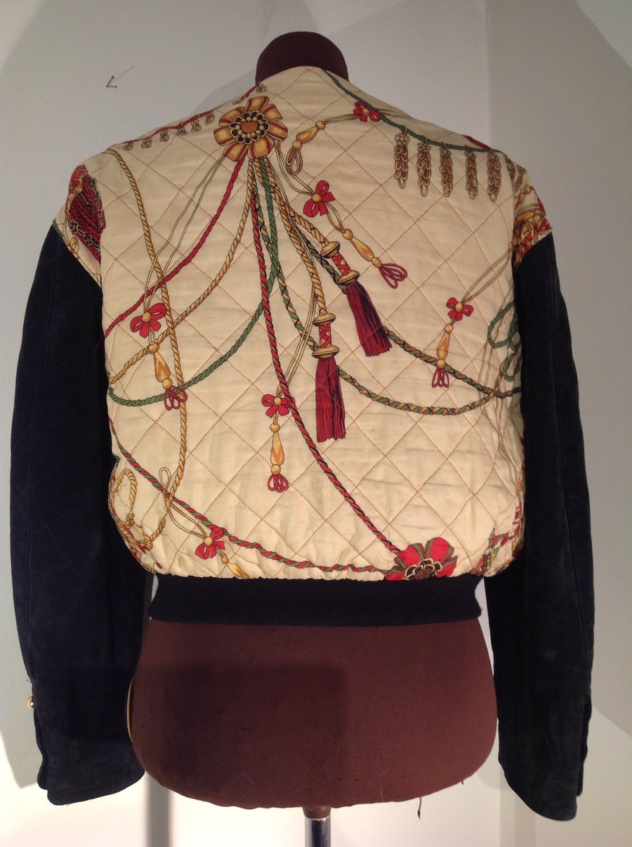 Image of Black Suede & Vintage Pattern Jacket