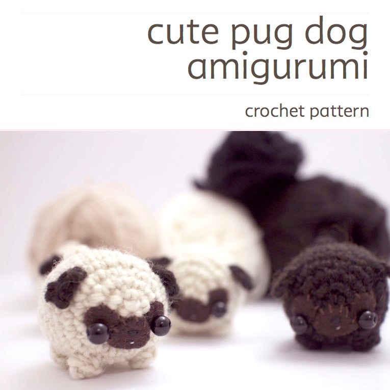 Image of crochet pattern - amigurumi pug dog