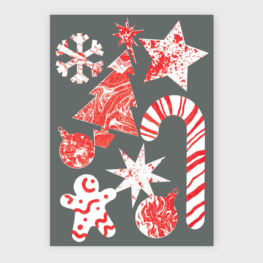 Image of Christmas Symbols Greetings Card