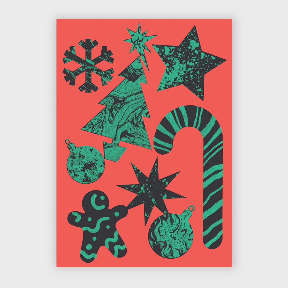 Image of Christmas Symbols Greetings Card