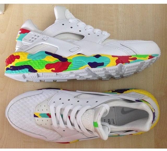 Image of Rainbow Camo Nike Huarache.