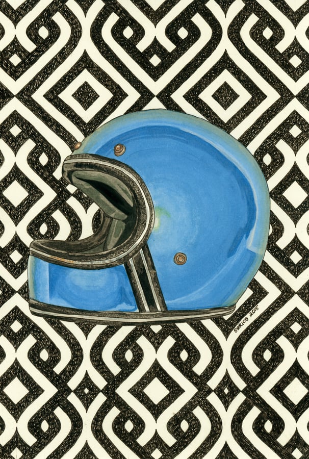 Image of Blue Vintage Helmet