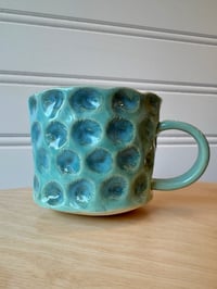 Image 1 of Shell Mug, Turquoise Spirals - 12oz