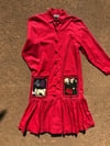 Red Cat pocket appliqué dress 