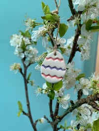 Image 5 of Handmade Ceramic Zig Zag Easter Eggs (Set of 3)