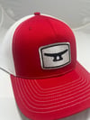 Red /white embroidery patch trucker richardson