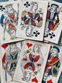 Image 1 of Très rare et ancien jeu de cartes russe, de 1875, peintures au pochoir