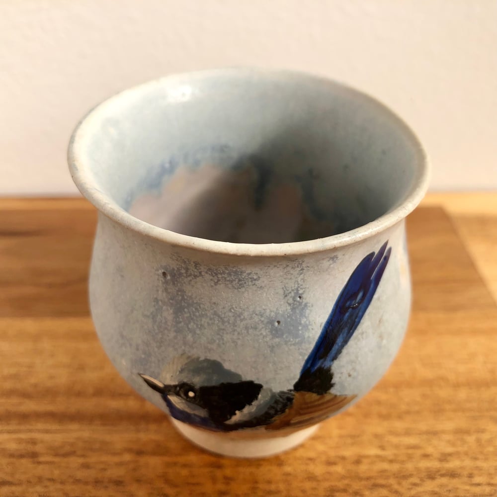 Blue Superb Fairywren Vase