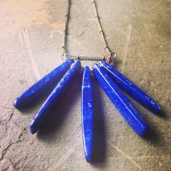 Image of Boost your immune system ~Lapis Lazuli Set with antique Copper bead and Brass Bead Chain