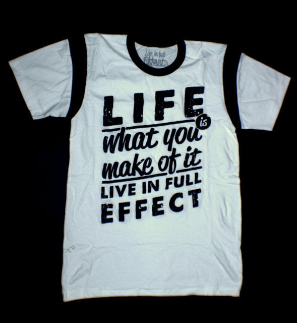Image of LIFE IS RINGER TEE (WHITE/BLACK)