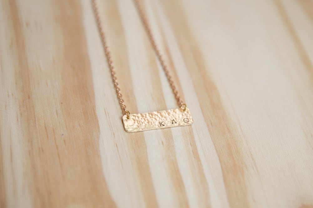 Image of Hammered Gold Bar Necklace