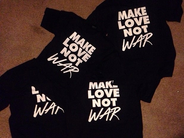 Shop Purple Heart — Make Love Not War T Shirt 