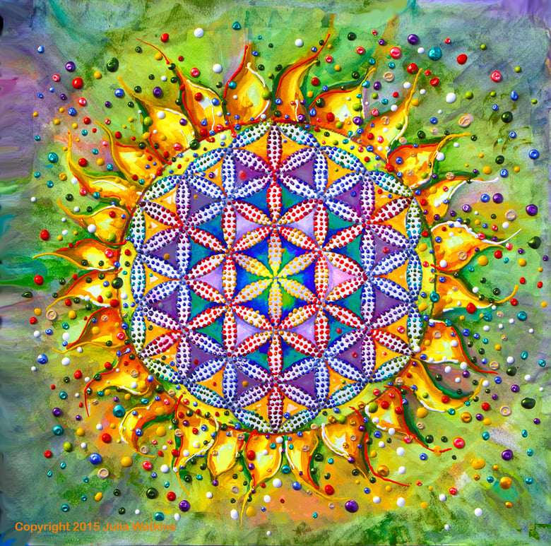Image of Flower Of Life Sacred Energy Painting - Giclee Print