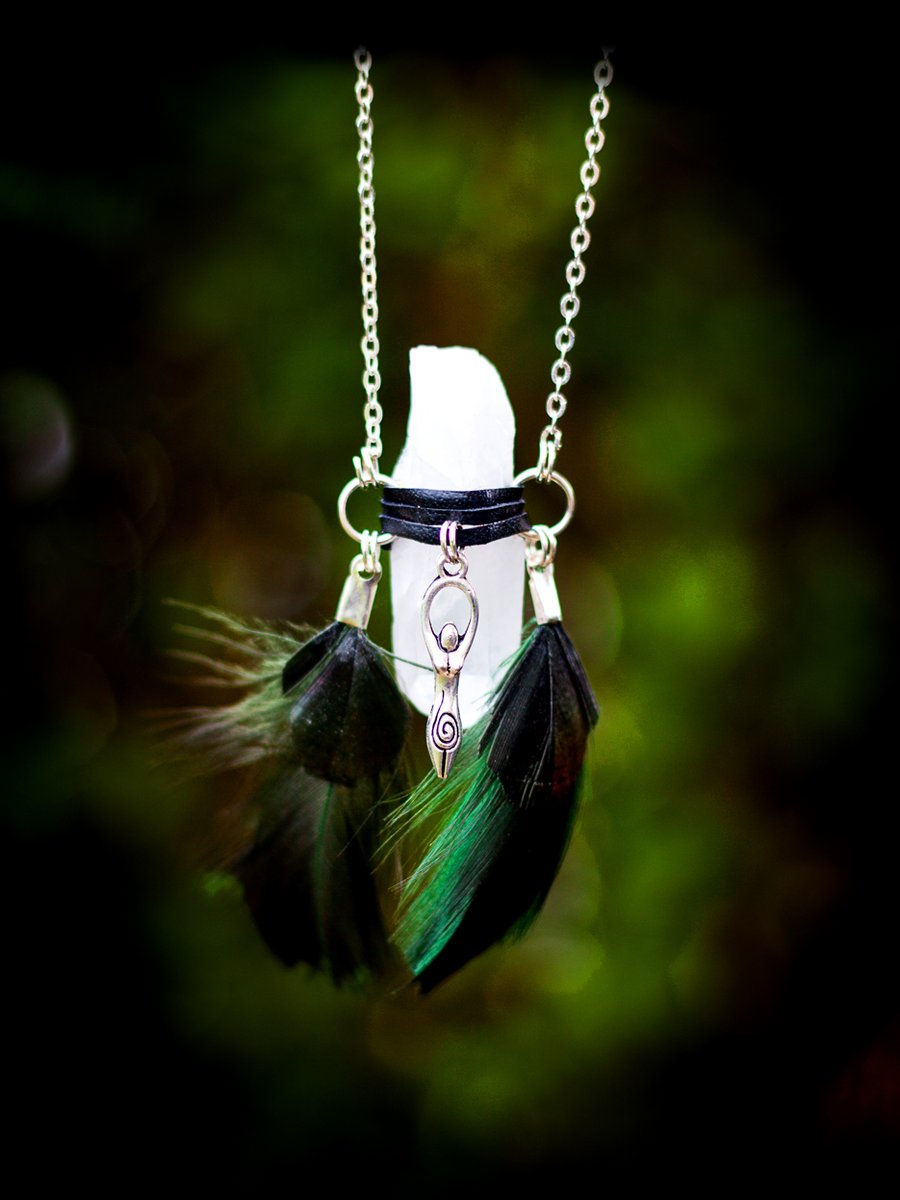 Image of Earth Goddess Leather Wrap Necklace