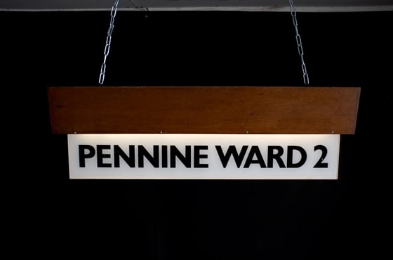 Image of Mid-Century Vintage Hospital Ward Sign Light.