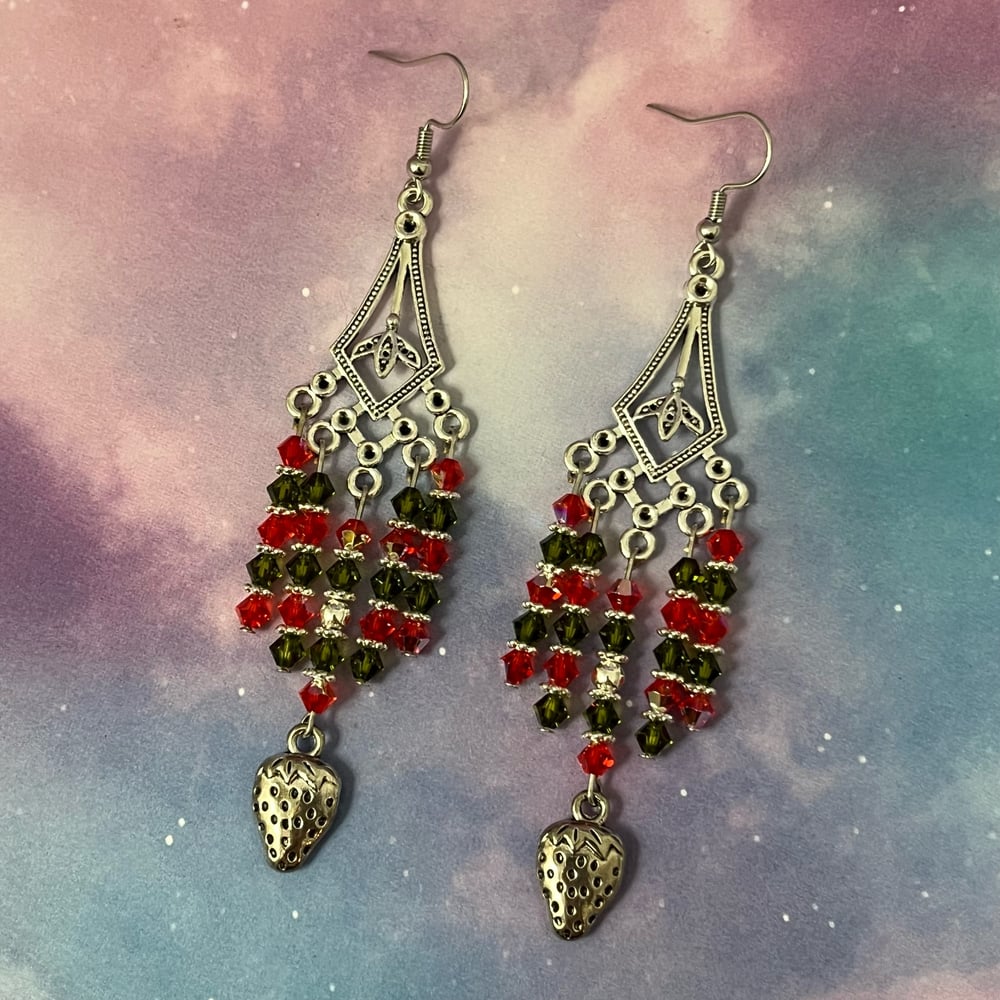 Image of Strawberry Sun Catcher Earrings