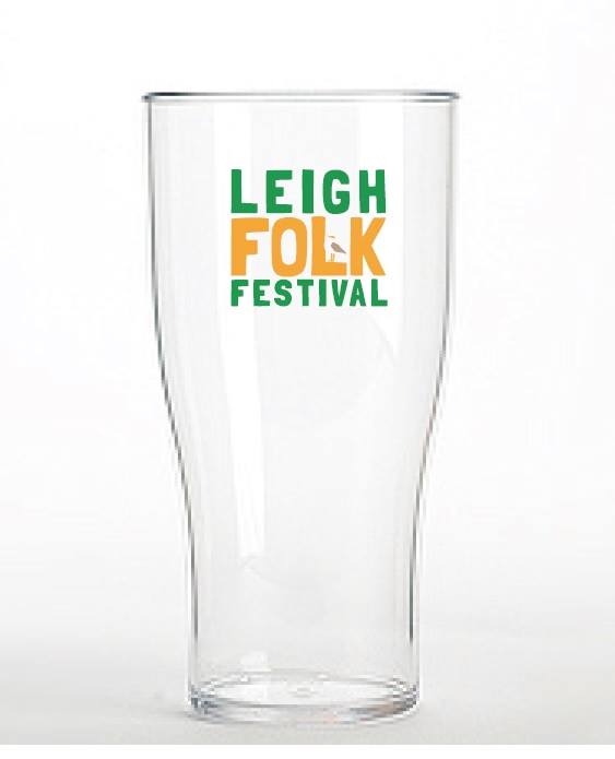 Image of Leigh Folk Festival Hard Plastic Pint 'Glass'