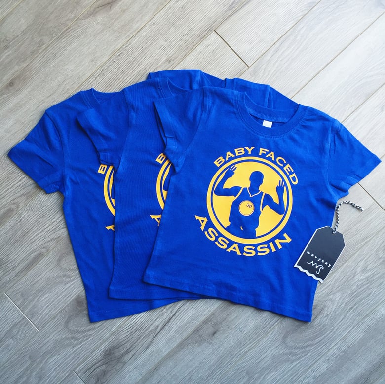 Image of GSW Infant/Toddler T-Shirt - Stephen Curry Baby Faced Assassin (True Royal) 