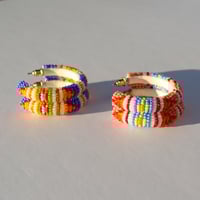 Image 4 of Cross My Mind Hoops (Medium) | Multi-Colors)