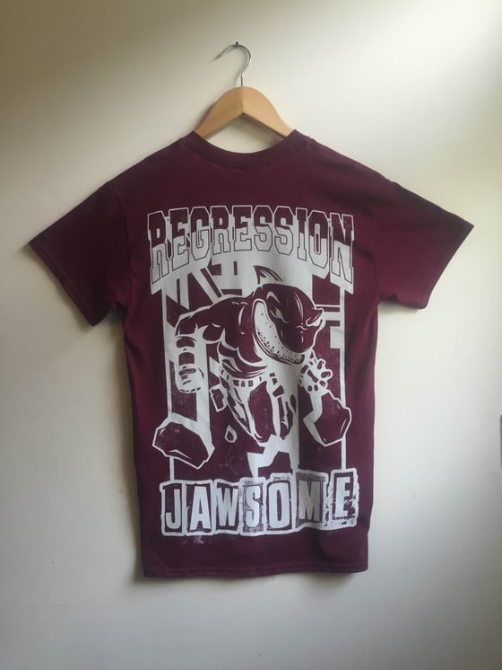 Image of JAWSOME T Shirt in Maroon