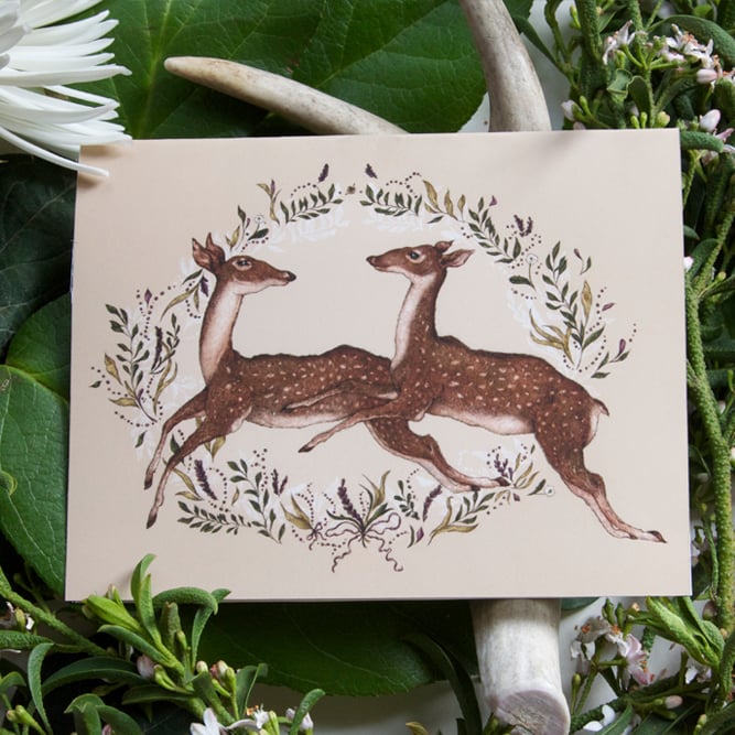 Image of Jumping Deer Card