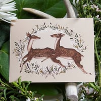 Image 2 of Jumping Deer Card