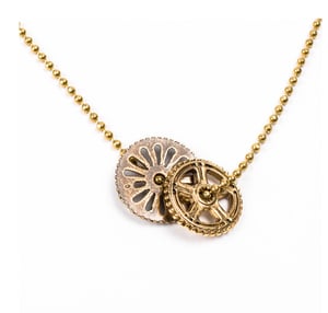 Image of DOUBLE SPROCKET CHARM NECKLACE