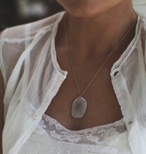 Image of *SALE* fern leaf & druse quartz necklace