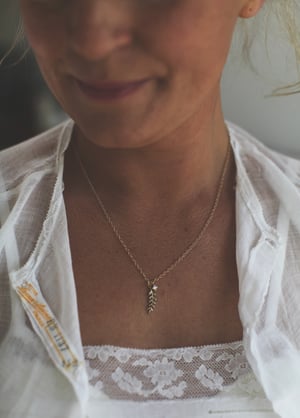 Image of fern leaf & champagne diamond necklace