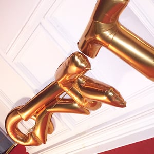 Image of OVERSIZED GOLD LETTER BASH BALLOONS