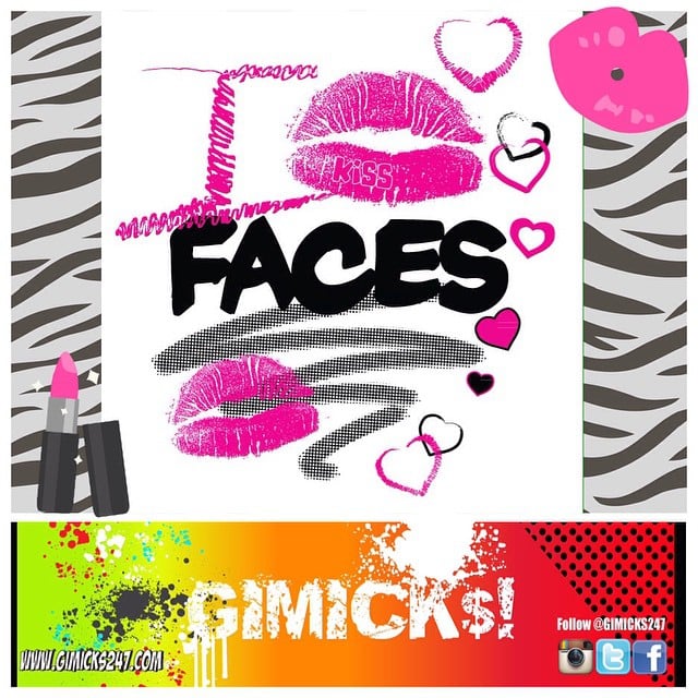 "I KISS FACES" White/Pink T-shirt