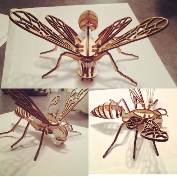 Image of Wooden Bee Model