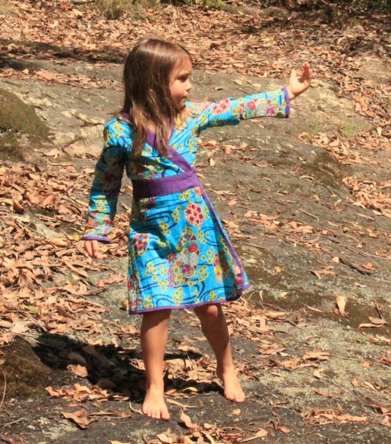 Image of Kimono Dress - Blue Hexy