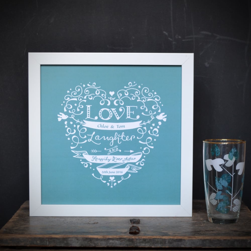 Image of Happily Ever After Personalised wedding day/anniversary print