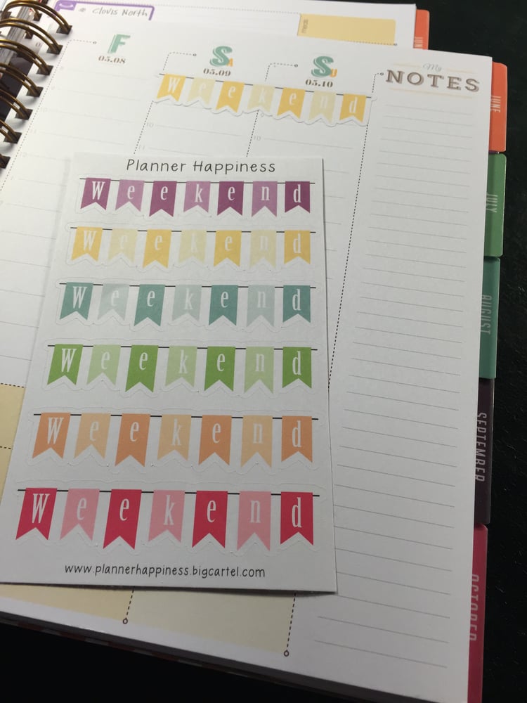 Image of Weekend Banner Stickers for InkWell Press Planner - Horizontal - Classic