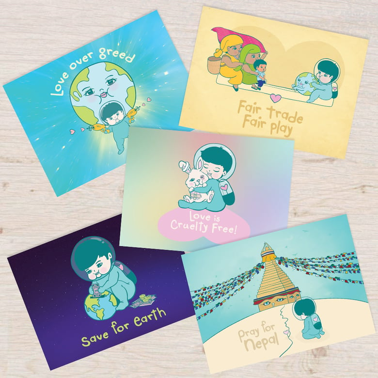 Image of My Fair lady X The Space Baby postcards (1 set)