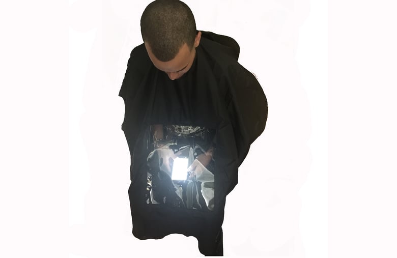 Image of Custom Barber Cape with Clear Window