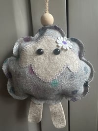 Image 1 of Yorkshire Tweed Dangly Sheep lilac multispot