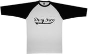 Image of WHOLEXHEARTED "DRUG FREE" STRAIGHT EDGE BASEBALL TEE 