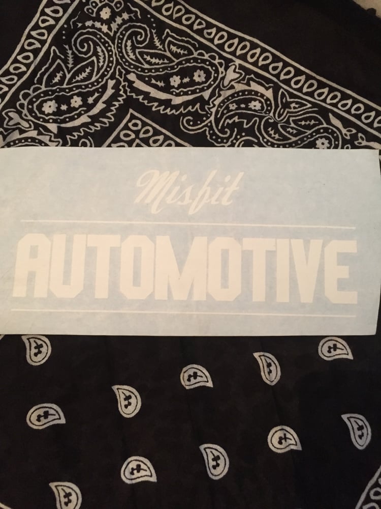 Image of Misfit Automotive original car sticker. (White)