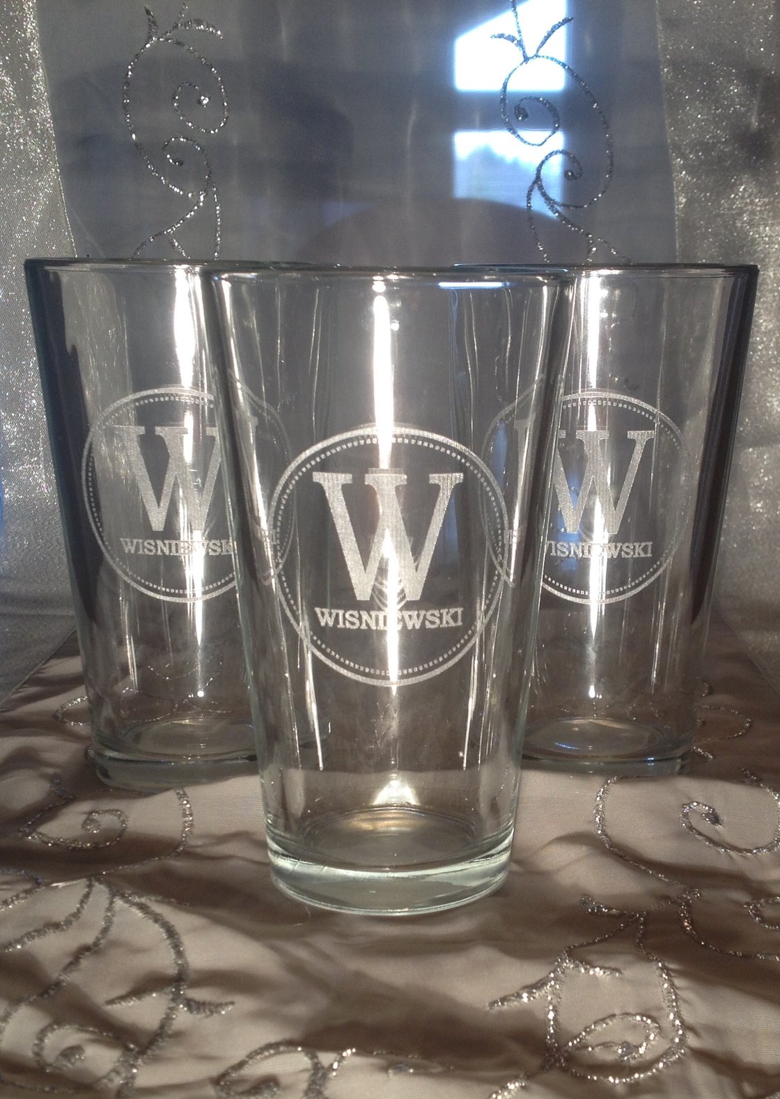 Image of Personalized Engraved 16 oz Pint Glasses