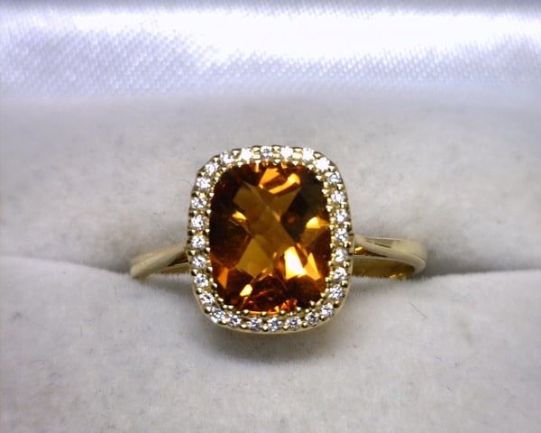 Image of 18K Yellow Gold Citrine / Diamond Ring